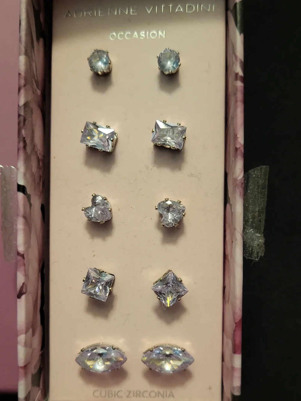 Adrienne Vittadini Occasion Lavender Cubic Zirconia Earring Set